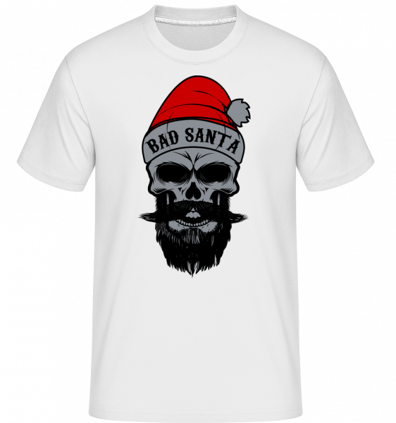 Bad Santa Skull - Shirtinator Männer T-Shirt - Weiß - Vorn