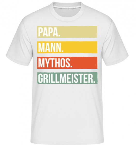 Papa Mann Mythos Grillmeister - Shirtinator Männer T-Shirt - Weiß - Vorne