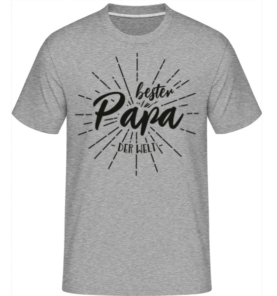 Bester Papa Der Welt - Shirtinator Männer T-Shirt - Grau meliert - Vorne