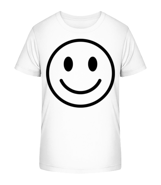 Happy Emoticon - Kinder Bio T-Shirt Stanley Stella - Weiß - Vorne