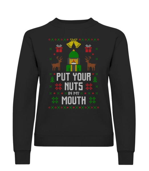 Put Your Nuts In My Mouth - Sweatshirt Femme - Noir - Devant
