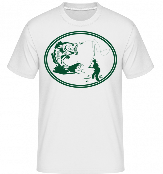 Fishing Icon Green - Shirtinator Männer T-Shirt - Weiß - Vorn