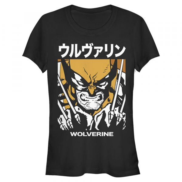 Marvel - X-Men - Wolverine Kanji Block - Frauen T-Shirt - Schwarz - Vorne