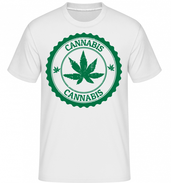 Cannabis Logo - Shirtinator Männer T-Shirt - Weiß - Vorn
