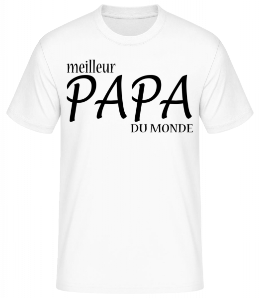 Meilleur Papa Du Monde - T-shirt standard Homme - Blanc - Devant