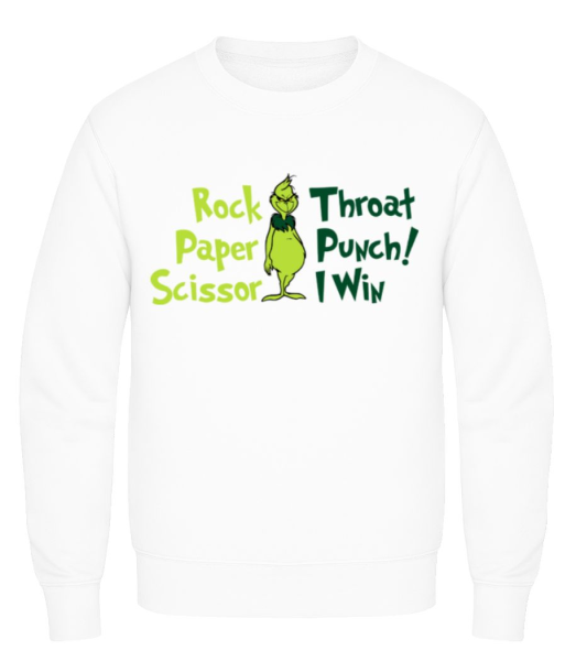 Rock, Paper, Scissor, Throat Punch! - Männer Pullover - Weiß - Vorne