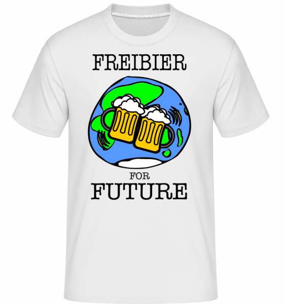 Freibier For Future -  T-Shirt Shirtinator homme - Blanc - Devant