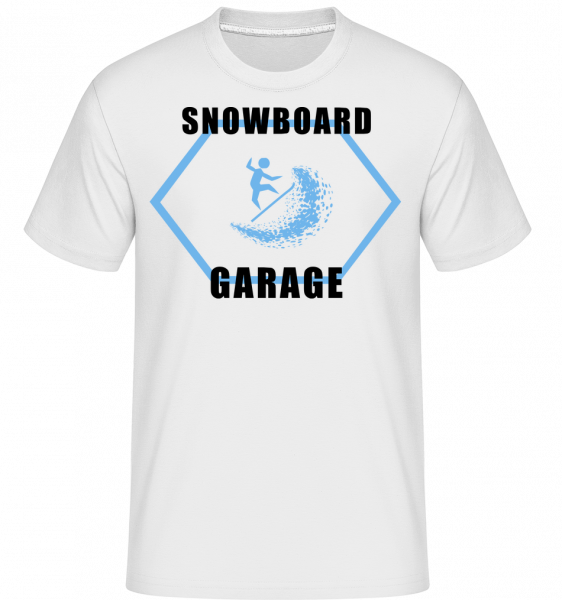 Snowboard Garage Sign - Shirtinator Männer T-Shirt - Weiß - Vorn