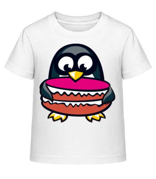 Penguin Cake - Kinder Shirtinator T-Shirt - Weiß - Vorne
