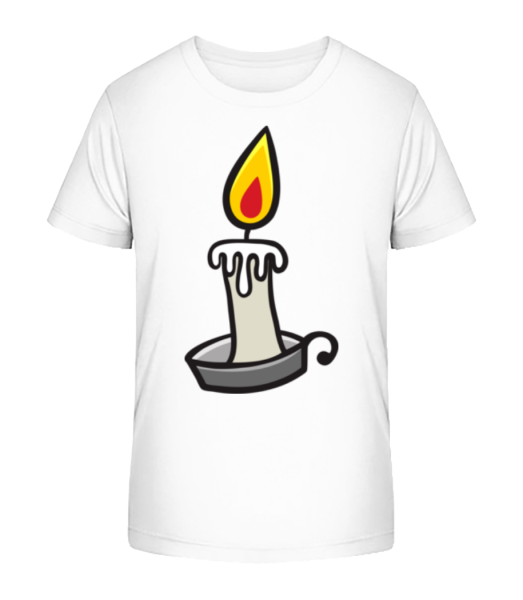 Halloween Kerze - Kinder Bio T-Shirt Stanley Stella - Weiß - Vorne
