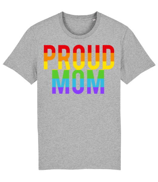 Proud Mom Rainbow - T-shirt bio Homme Stanley Stella - Gris chiné - Devant