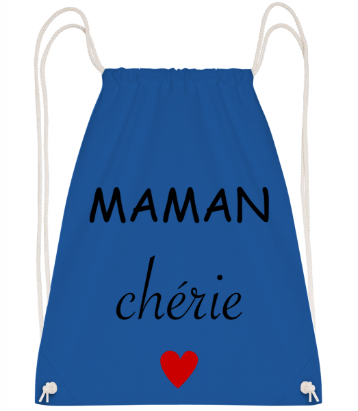 Maman Chérie - Sac à dos Drawstring - Bleu royal - Devant