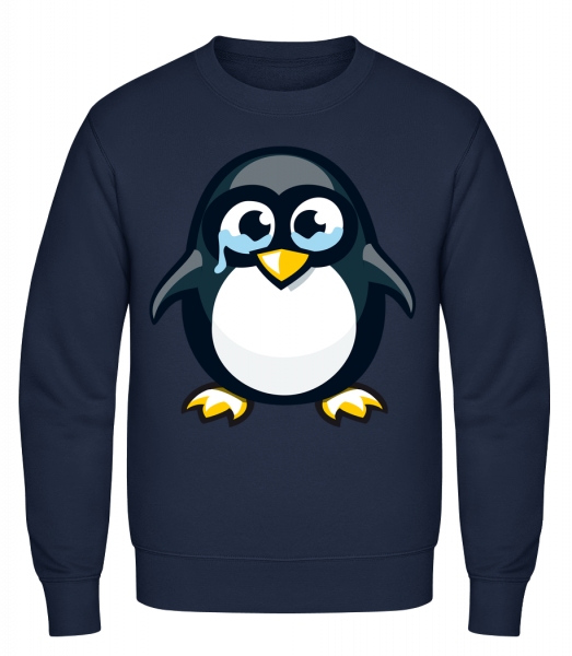 Sad Penguin - Sweat-shirt classique avec manches set-in - Marine - Devant