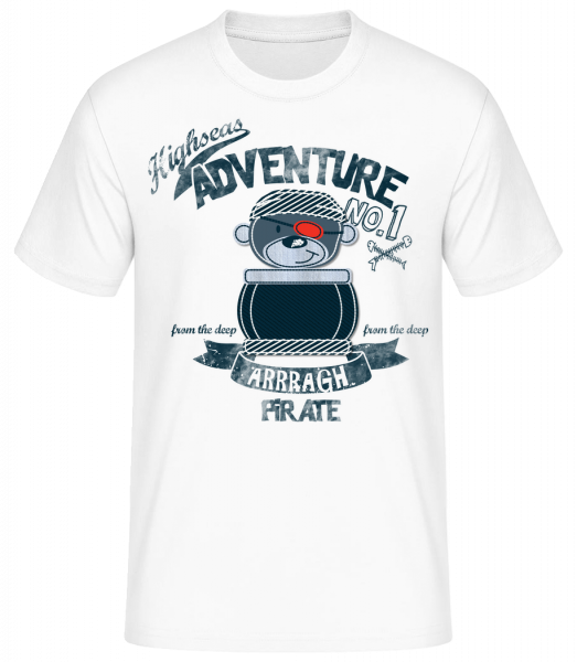 Pirate Teddy Adventure - Männer Basic T-Shirt - Weiß - Vorn