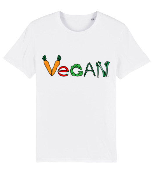 Vegan Comic - Männer Bio T-Shirt Stanley Stella - Weiß - Vorne