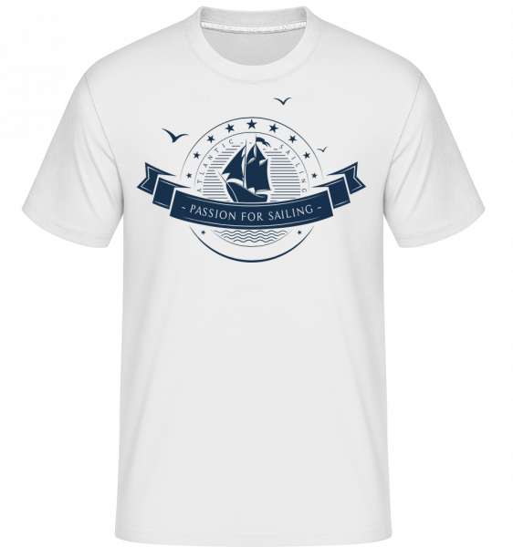 Passion For Sailing Logo -  T-Shirt Shirtinator homme - Blanc - Devant
