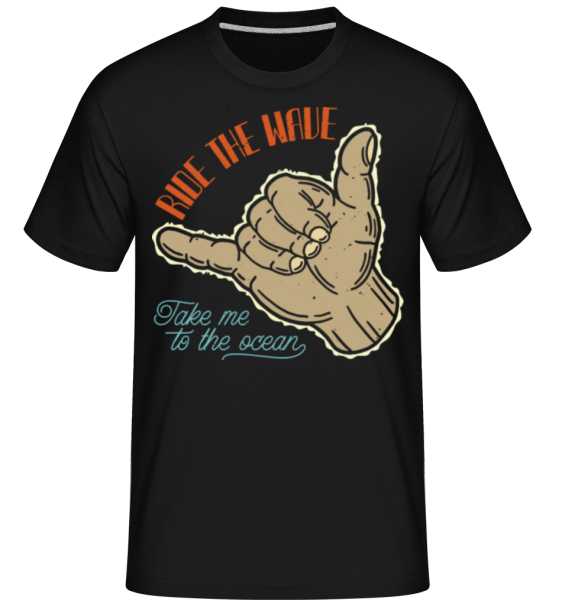 Ride The Wave - Shirtinator Männer T-Shirt - Schwarz - Vorne