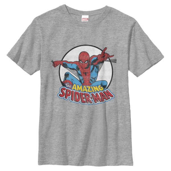 Marvel - Spider-Man - Spider-Man Flying Spider - Kinder T-Shirt - Grau meliert - Vorne