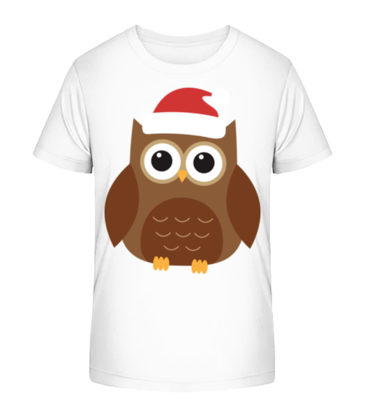 Weihnachts Eule - Kinder Bio T-Shirt Stanley Stella - Weiß - Vorne