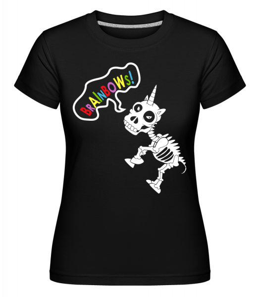 Dead Unicorn Rainbows -  T-shirt Shirtinator femme - Noir - Devant