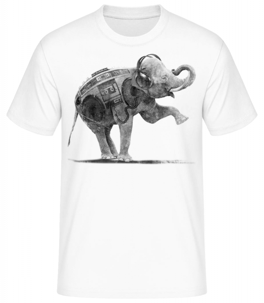 Éléphant De Ghettoblaster - T-shirt standard Homme - Blanc - Devant