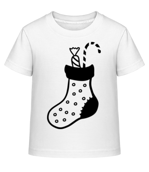 Weihnachtssocke - Kinder Shirtinator T-Shirt - Weiß - Vorne