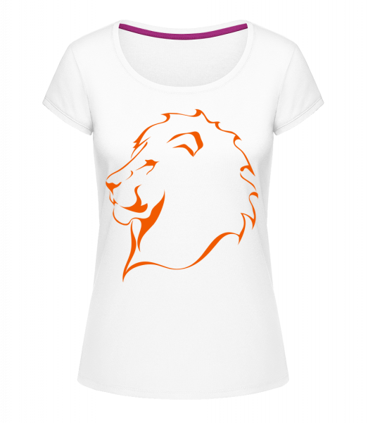 Löwe - Frauen T-Shirt U-Ausschnitt - Weiß - Vorn