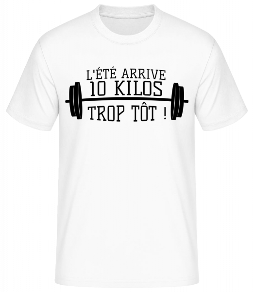 L'Été Arrive 10 Kilos Trop Tôt! - T-shirt standard Homme - Blanc - Devant