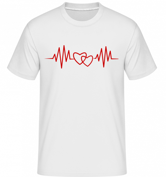 Herzschlag - Shirtinator Männer T-Shirt - Weiß - Vorn