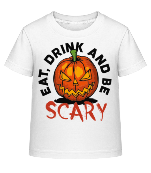 Eat Drink And Be Scary - Kinder Shirtinator T-Shirt - Weiß - Vorne