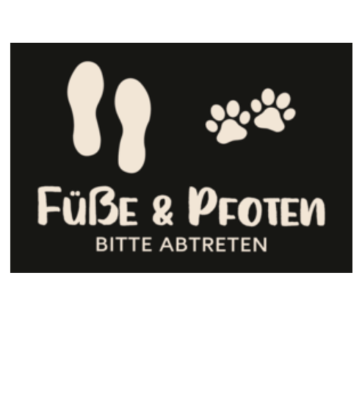 Füße Und Pfoten Bitte Abtreten - Fußmatte - Weiß - Vorne