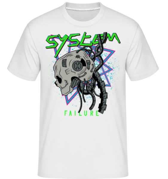 Cyberpunk System Fehler - Shirtinator Männer T-Shirt - Weiß - Vorne