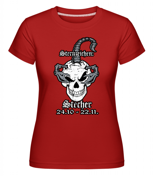 Metal Sternzeichen Stecher - Shirtinator Frauen T-Shirt - Rot - Vorn