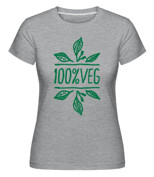 100% Veg - Shirtinator Frauen T-Shirt - Grau meliert - Vorne