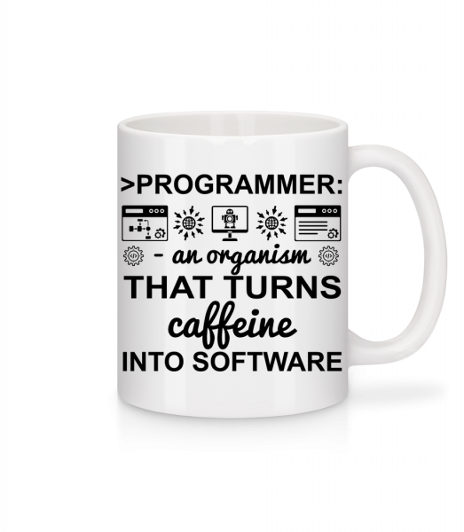 Caffeine Into Software - Tasse - Weiß - Vorn