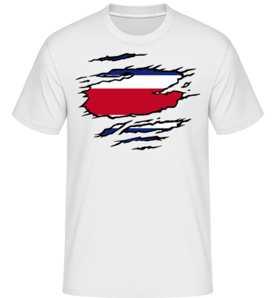 Drapeau mûré Costa Rica -  T-Shirt Shirtinator homme - Blanc - Devant