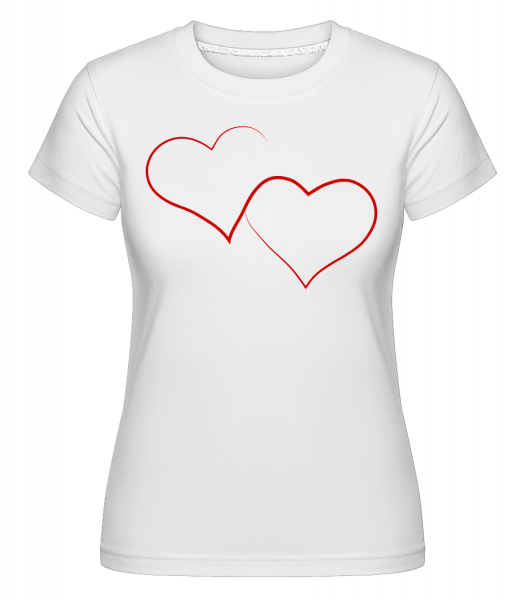 Zwei Herzen - Shirtinator Frauen T-Shirt - Weiß - Vorn