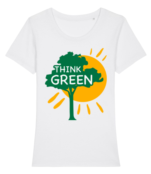 Think Green - T-shirt bio Femme Stanley Stella - Blanc - Devant