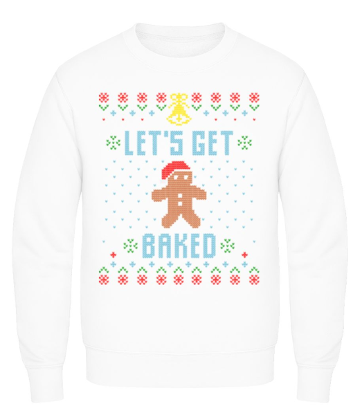 Lets Get Baked - Sweatshirt Homme - Blanc - Devant