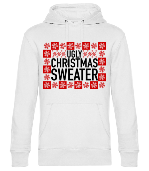 Ugly Christmas Sweater - Sweat à capuche premium Unisexe - Blanc - Devant