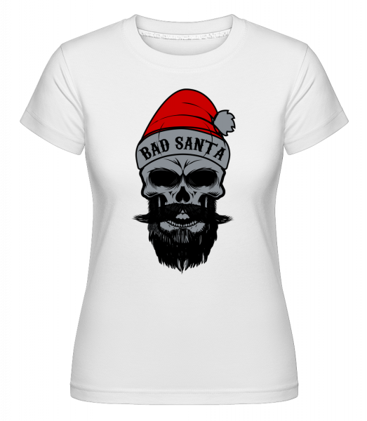Bad Santa Skull - Shirtinator Frauen T-Shirt - Weiß - Vorn