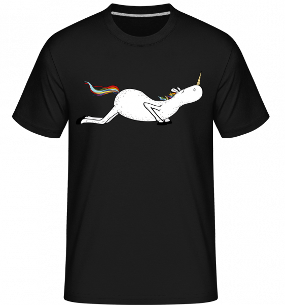 Yoga Einhorn Der Fisch - Shirtinator Männer T-Shirt - Schwarz - Vorn