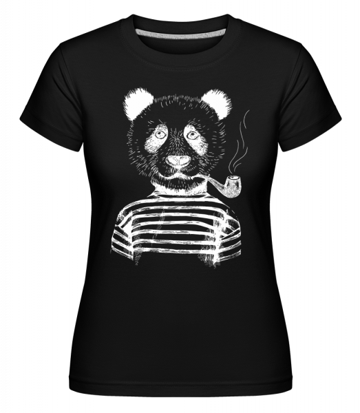 Hipster Panda - Shirtinator Frauen T-Shirt - Schwarz - Vorn