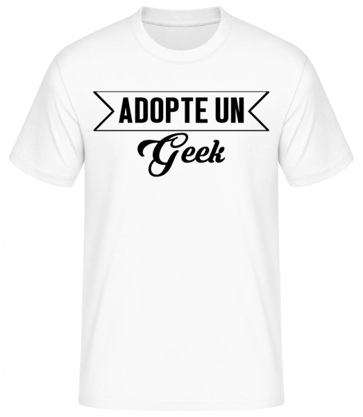 Adopte Un Geek - T-shirt standard Homme - Blanc - Devant
