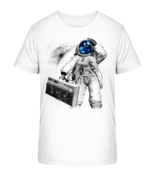 Ghettoblaster Astronaut - Kinder Bio T-Shirt Stanley Stella - Weiß - Vorne