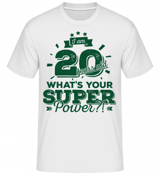 20 Years Super Power - Shirtinator Männer T-Shirt - Weiß - Vorn