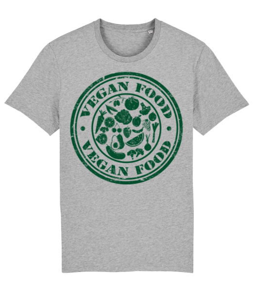 Vegan Food Sign - Männer Bio T-Shirt Stanley Stella - Grau meliert - Vorne