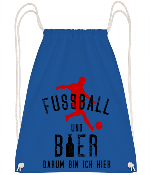 Fußball Und Bier - Turnbeutel - Royalblau - Vorn