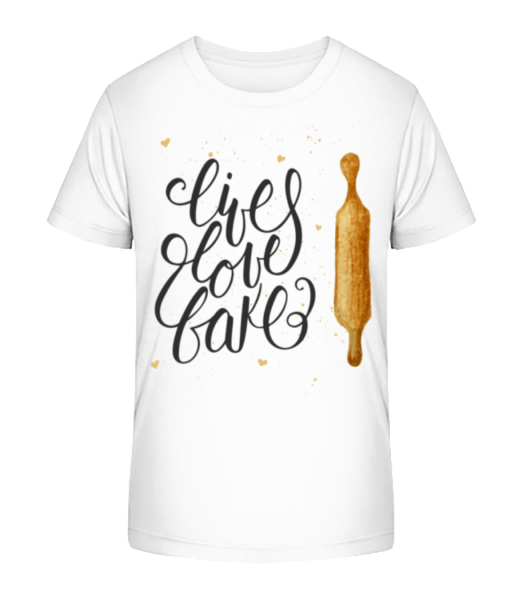 Live Love Bake - T-shirt bio Enfant Stanley Stella - Blanc - Devant