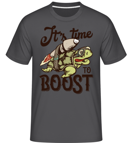 It´s Time To Boost - Shirtinator Männer T-Shirt - Anthrazit - Vorne